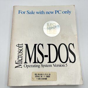 Vintage Microsoft MS-DOS Version 5 Genuine Operating System Manual 1991 NO DISC